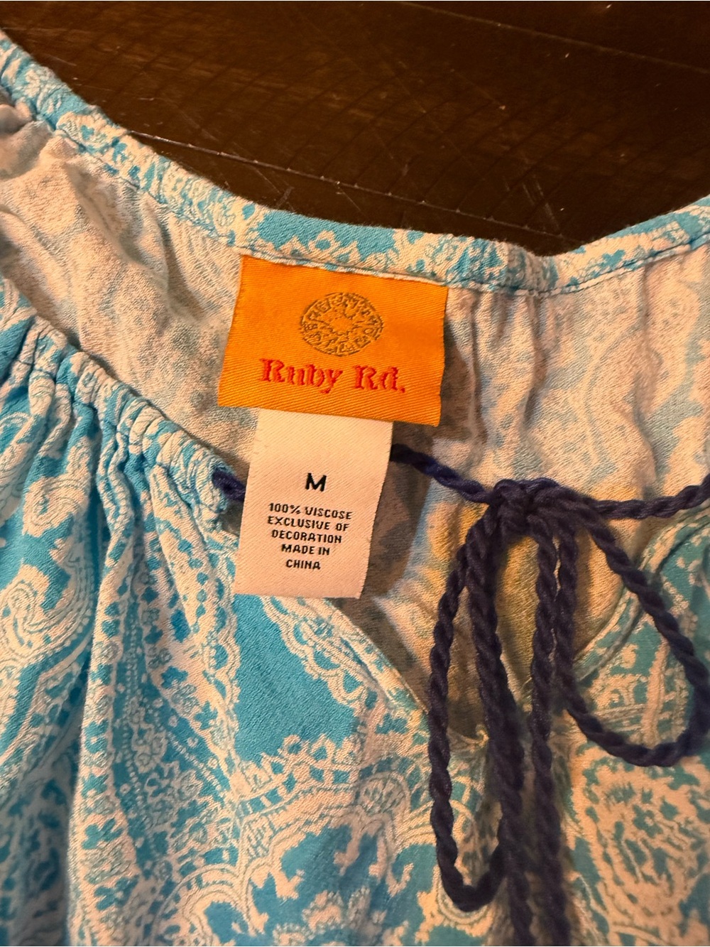 Ruby Rd. Blue Gradient Paisley Tunic - Picture 4 of 5